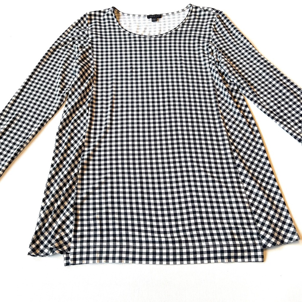 J. Jill Wearever Collection Houndstooth Tunic Top